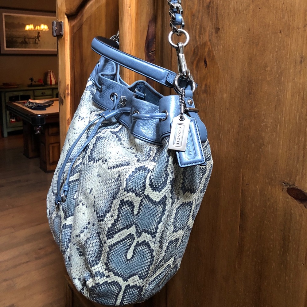 Coach Madison Python Marielle Leather Shoulder Bag - Picture 4 of 8